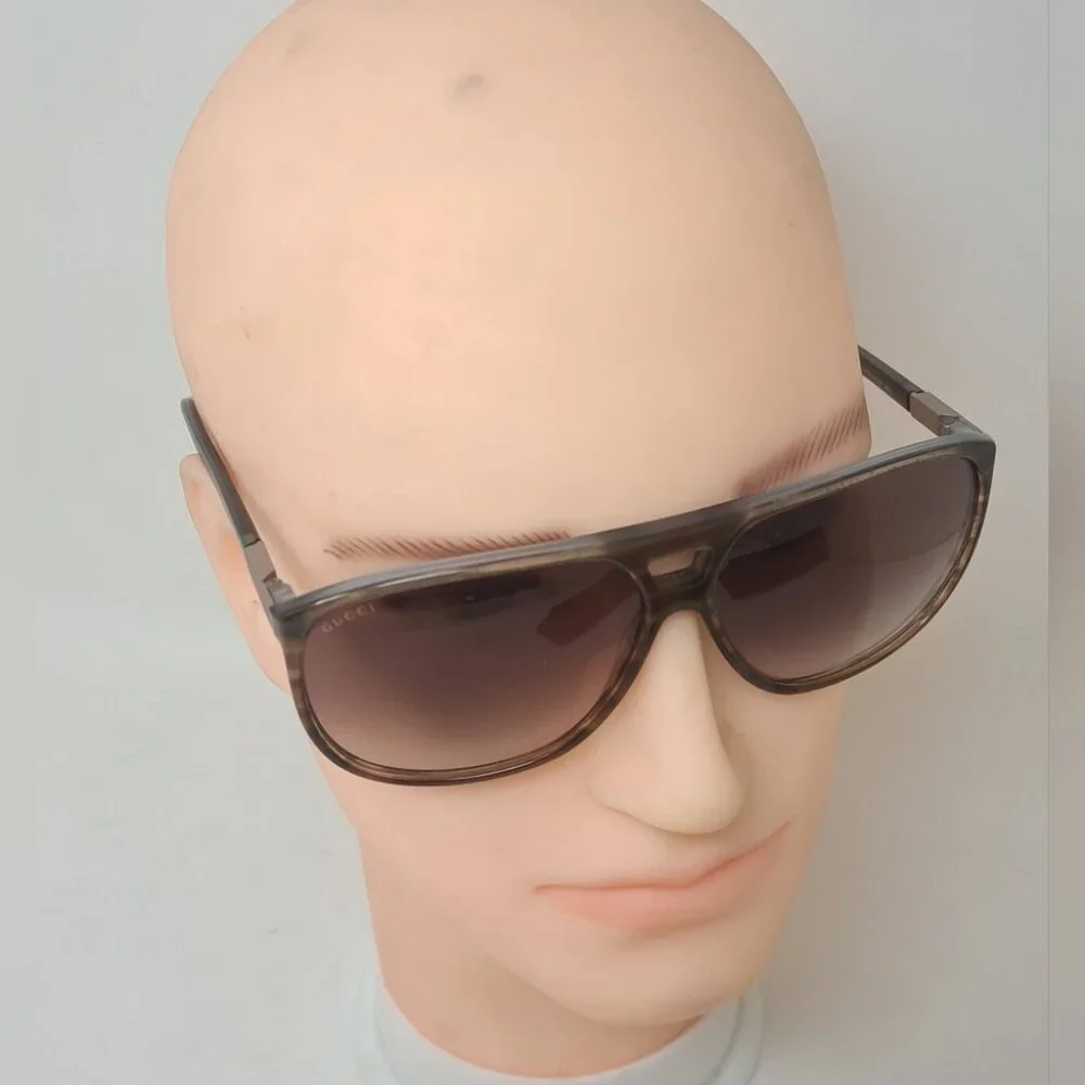 Gucci Men's Sunglasses Retro Oversized Aviator Havana Brown GG1640/S 62-12-140